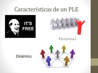 Características de un PLE
Personal
Dinámico