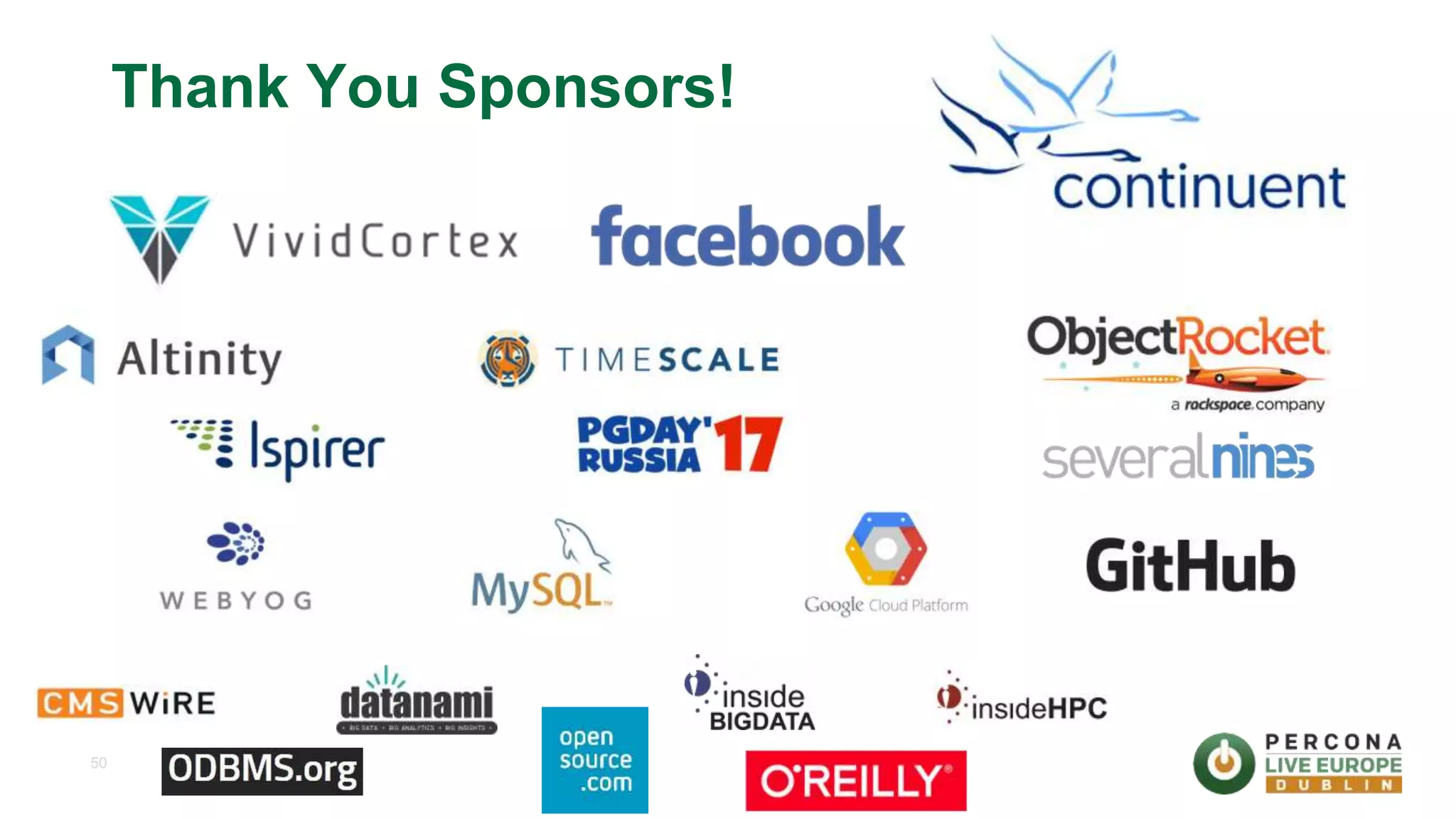 50 Thank You Sponsors! 