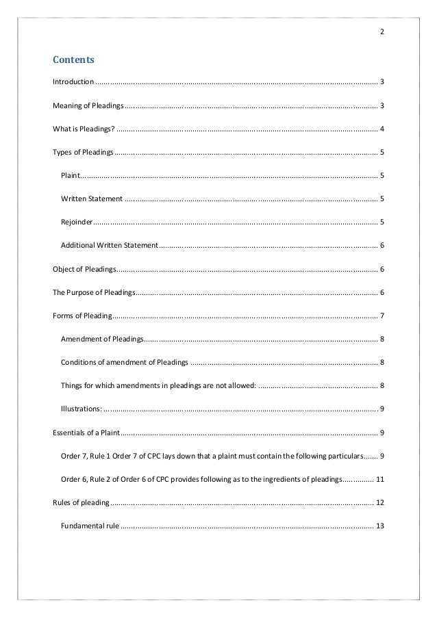 pleadings and its essentials pleadings paper