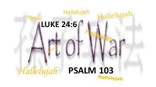 LUKE 24:6
PSALM 103Hallelujah
Hallelujah
 