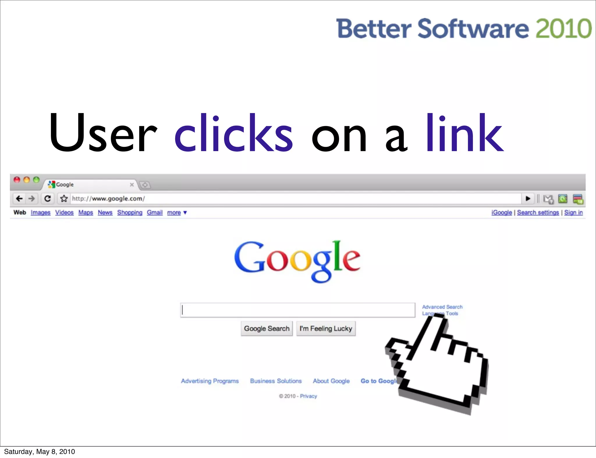 User clicks on a link




Saturday, May 8, 2010
 
