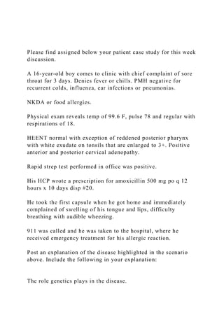 Please find assigned below your patient case study for this week.docx