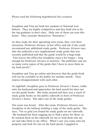 Please read the following hypothetical fact scenario Josephi.docx