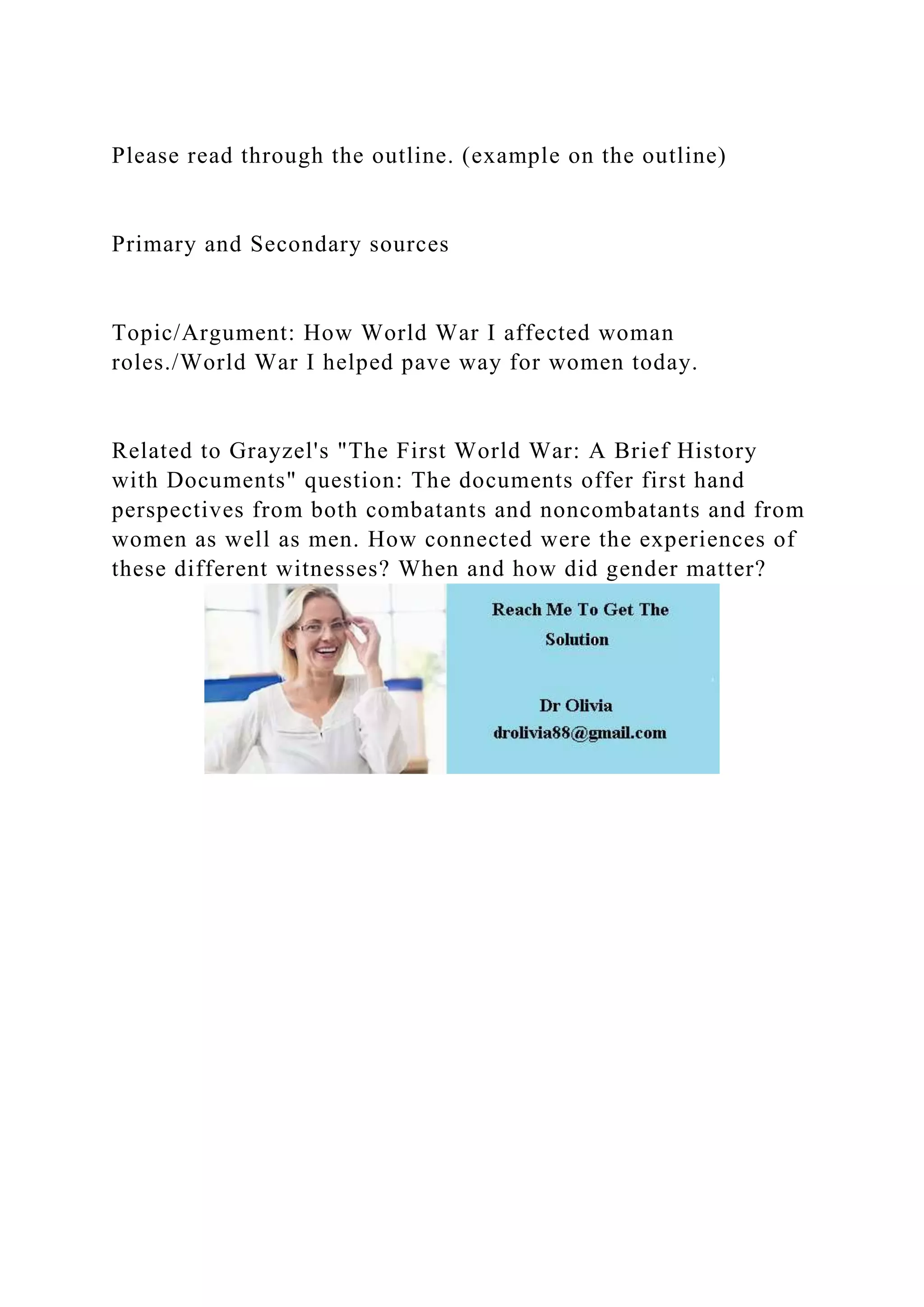 Please read through the outline. (example on the outline)Prima | PDF