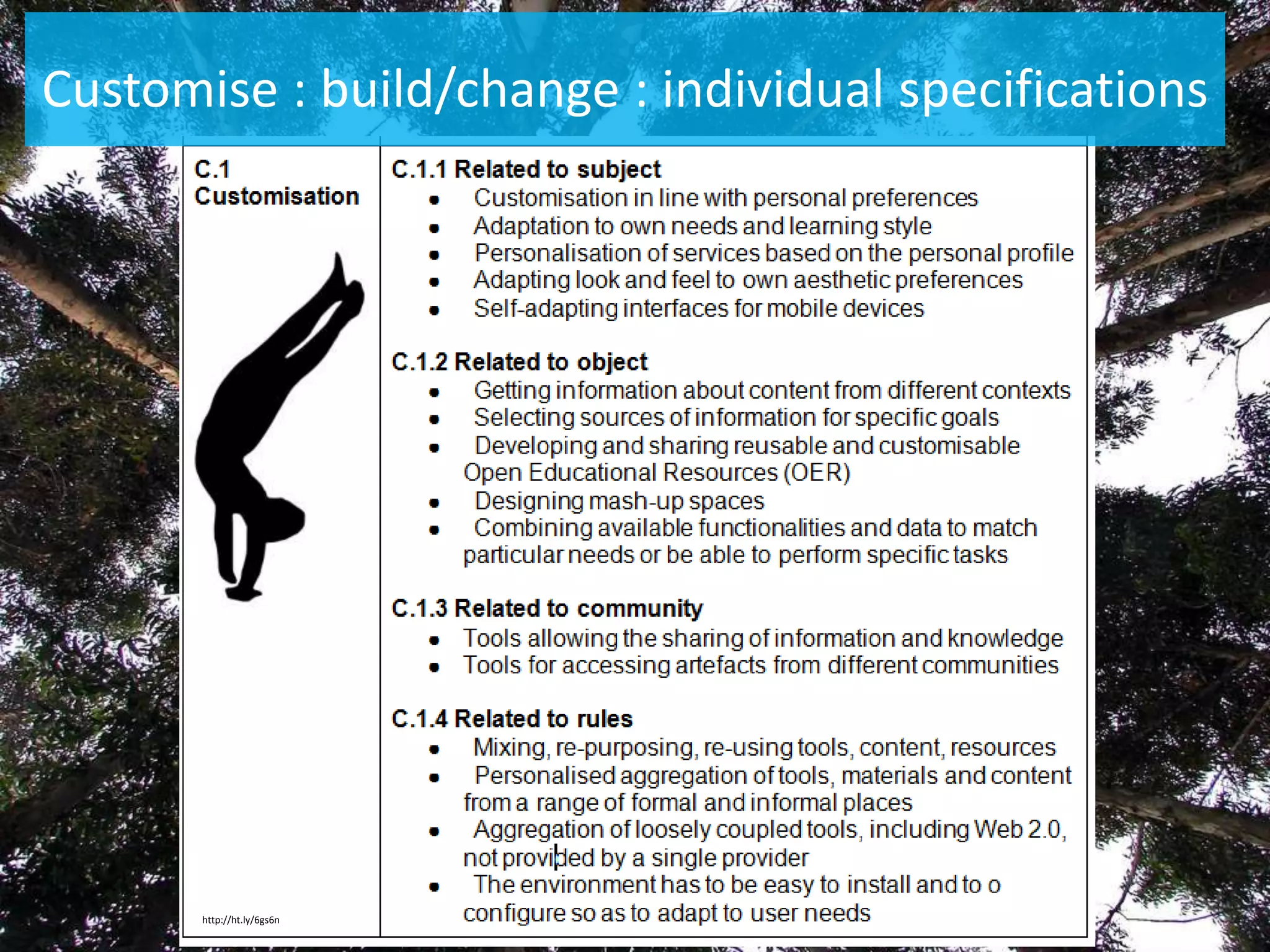 Customise : build/change : individual specificationshttp://ht.ly/6gs6n
