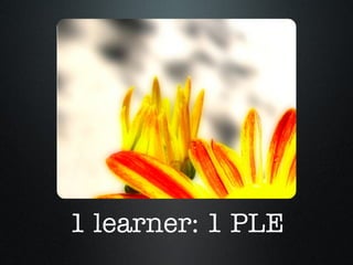 1 learner: 1 PLE 