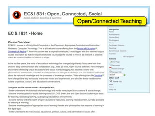 Open/Connected Teaching
 