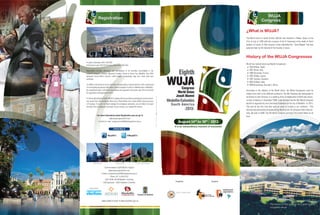 WUJA
                         Registration
                                                                                                                                                                                               Congress

                                                                                                                                                                             ¿What is WUJA?
                                                                                                                                                                             The World Union of Jesuit Alumni (WUJA) was founded in Bilbao, Spain on the
                                                                                                                                                                             31st of July of 1956 with the occasion of the IV Centenary of the death of Saint
                                                                                                                                                                             Ignatius of Loyola. In that occasion it was elaborated the “Carta Magna” that was
                                                                                                                                                                             approved later by the General of the Society of Jesus.



                                                                                                                                                                             History of the WUJA Congresses
• July to December 2012: 250 USD
                                                                                                                                                                             WUJA has realized seven worldwide Congresses:
• During the year 2013 till the time of the event: 300 USD
                                                                                                                                                                               1956 Bilbao, Spain.
Registration includes admission and participation in all activities consolidated in the                                                                                        1967 Rome, Italy.
academic program: Lectures, Welcome Cocktail, Dinner of Honor Tour Medellin Tour ASIA                                                                                          1986 Versailles, France.
Ignaciana Social Work, lunches, coffee breaks, proceedings, bag, pen, book notes and                                                                                           1991 Bilbao, Loyola.
certificate.                                                                                                                                                                   1997 Sydney, Australia.
                                                                                                                                                                               2003 Kolkata, India.
To ASIAS in the world to enroll more than 20 participants it would receive a 10% commission.                                                                                   2009 Bujumbura, Burundi in Africa.
For accompanying persons will have a special program of visits to different parts of Medellin,
the investment value is $150 for registrations and payments during the year 2012 and $ 200                                                                                   According to the statutes of the World Union, the World Congresses must be
for registration and payment in 2013.                                                                                                                                        rotated to be held in the different continents. The 8th Congress was designated to
                                                                                                                                                                             be hosted in Latin America. In a meeting of the Confederation of ASIA Latin Ameri-




                                                                                                 www.extrategiapublicidad.com
For those attending the Eighth WUJA Congress will be provided an emergency service provid-
ing: Assist Card, Axa Assitance, Blue Cross / Blue Shield, Euro-Center (DKV), Assa insurance                                                                                 ca held in Mexico in November 2008 it was decided that the 8th World Congress
or European. If you do not have coverage for emergency assistance, you are likely to be paid                                                                                 would be organized by the Colombian Federation at the city of Medellin. In 2013.
directly to the hospital and once back to your country, you request the refund.                                                                                              This will be the first time that such an event is hosted in our continent. This
                                                                                                                                                                             decision was presented and approved by WUJA at the 7th Congress held in Bujum-
                                                                                                                                                                             bura, Burundi in 2009. The 9th WUJA Congress will have The United States as its
                   For more information about Registration you can go to                                                                                                     host.




                                                                                                 <<Diseño><Producción>>
                                   www.wujacongress2013.com
                    or write to e-mail: congresomundial@asiaignaciana.org.co.                                                      August 14th to 18th · 2013
                                                                                                                                It is an extraordinary moment of encounter
                                        Follow Also in


                                 Wuja2013                  @Wuja2013




            EPM Library                     Explora Park              Library Park España
                                                                                                                                                                                                                                               Wizard Park

                             Communications Eighth WUJA Congress
                                    www.wujacongress2013.com
                          Contact: congresomundial@asiaignaciana.org.co
                                      Phone: (57-1) 230 25 23
                              Calle 48 No. 68-98 Medellin-Colombia
                                                                                                                                Organize                        Support
                            ASIA Ignaciana - ASIA Federation Colombia

    Logistics Operator




                          www.medellin.travel • www.medellin.gov.co
                                                                                                                                                                                                          Panoramic of San Ignacio de Loyola School.
                                                                                                                                                                                                          congress venue
 