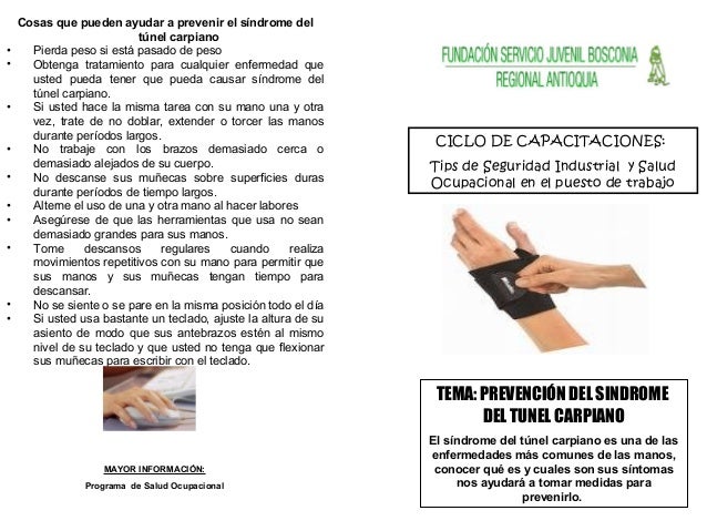 Prevención del síndrome del túnel Carpiano Prevención del síndrome del túnel Carpiano