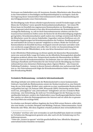 Pleil: Öffentlichkeit und Online-PR in der Krise



Vertrauen von Stakeholdern wie z.B. Investoren, Kunden, Mitarbeitern o...