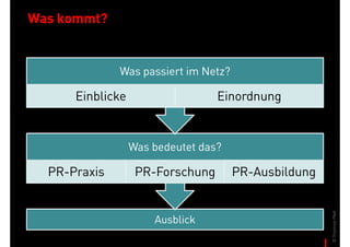 PR der Zukunft - Was bringt das Netz?