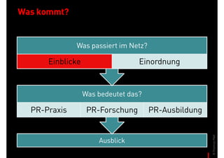 PR der Zukunft - Was bringt das Netz?