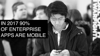IN 2017 90%
OF ENTERPRISE
APPS ARE MOBILE
 
