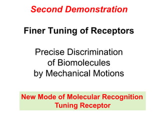 Second Demonstration
Finer Tuning of Receptors
Precise Discrimination
of Biomolecules
by Mechanical Motions
New Mode of Mo...