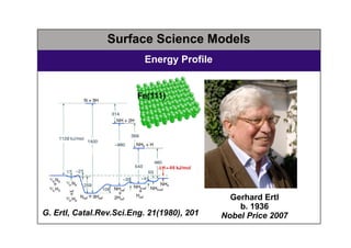 Surface Science Models
Energy Profile
G. Ertl, Catal.Rev.Sci.Eng. 21(1980), 201
Gerhard Ertl
b. 1936
Nobel Price 2007
Fe(1...