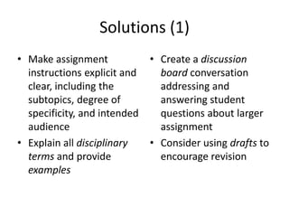 Student Writing Problems-- Faculty Challenges & Solutions | PPTX
