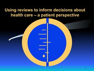 Using reviews to inform decisions about health care – a patient perspective 