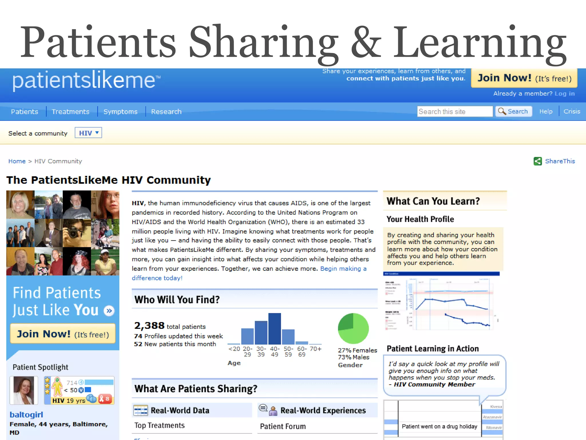 Patients Sharing & Learning 