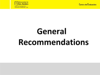 General Recommendations 
