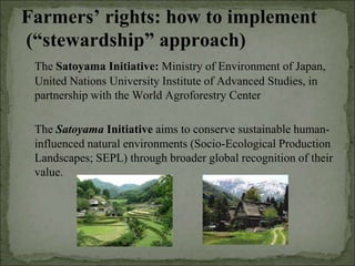 Agrobiodiversity, farmers´rights and agroforestry