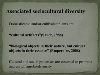 Agrobiodiversity, farmers´rights and agroforestry