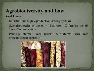 Agrobiodiversity, farmers´rights and agroforestry