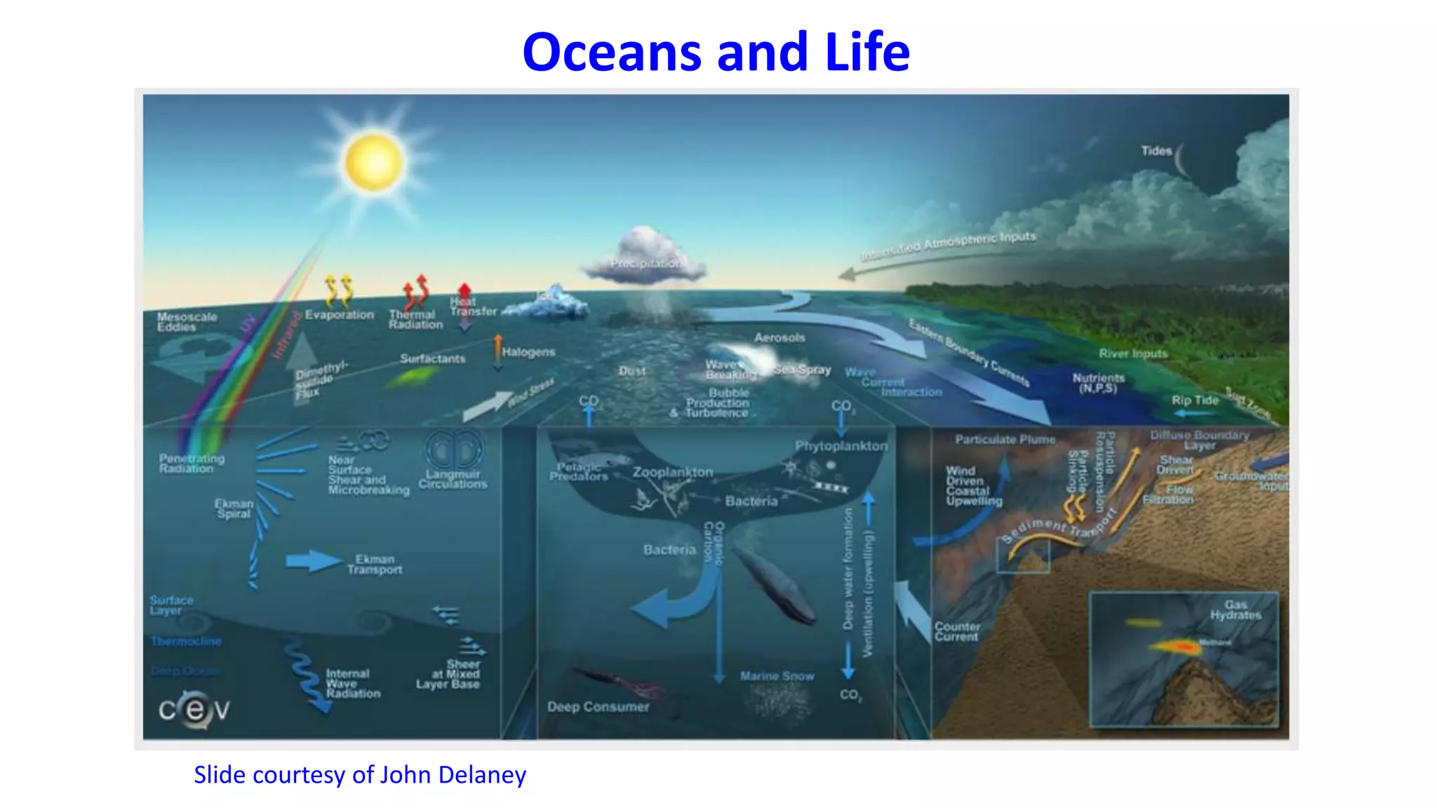 Oceans and Life
Slide courtesy of John Delaney
 