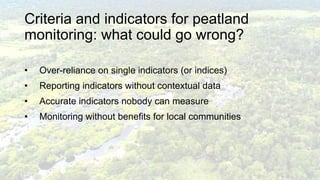 Criteria and indicators for peatland restoration