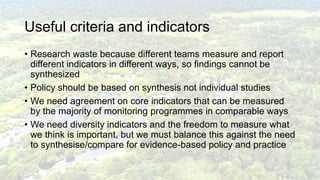 Criteria and indicators for peatland restoration