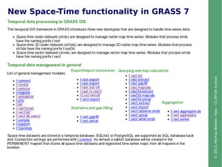 ©2013,MarkusNeteler,Italy–CC-BY-SAlicense
New Space-Time functionality in GRASS 7
 