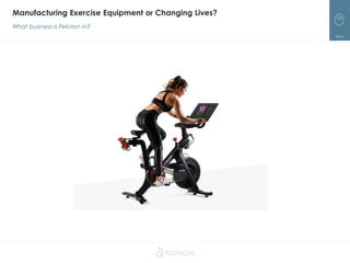 53
Manufacturing Exercise Equipment or Changing Lives?
What business is Peloton in?
DIGITAL TRANSFORMATION
 
