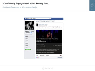 56
Community Engagement Builds Raving Fans
Social reinforcement to drive accountability
 
