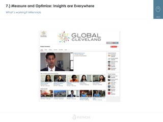 73
7.) Measure and Optimize: Insights are Everywhere
What’s working? Milennials
 
