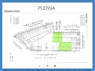 QUADRA FISCAL
Material exclusivo para treinamento de corretores. Proibida a divulgação. As informações aqui constantes poderão ser alteradas a exclusivo critério da incorporadora.
 