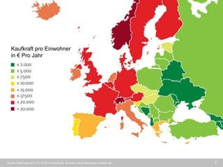5
«ein kleines, putziges Bergvolk» - mit hoher Kaufkraft
1. Alignment map = slide 8
2. Purchasing power allocation
included
Kaufkraft pro Einwohner
in € Pro Jahr
Quelle: DiePresse.com 15.10.2013 «Kaufkraft: Schweiz hängt Resturopa deutlich ab»
 