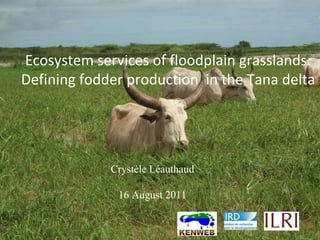 Ecosystem services of floodplain grasslands: Defining fodder production  in the Tana delta Crystèle Léauthaud 16 August 2011 