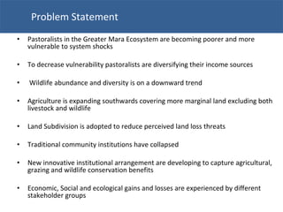 Changing Maasailand: Governance, land use and livelihoods transformation among East African pastoralists