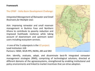 Learning from the past: Rainwater management in smallholder crop-livestock systems of the Volta basin