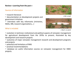 Learning from the past: Rainwater management in smallholder crop-livestock systems of the Volta basin