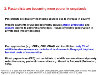 Payments to promote biodiversity conservation and implications for poverty reduction among pastoral communities in East Africa