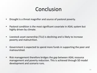 The role of risk management in pastoral policy evaluation and poverty reduction