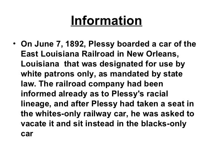 Plessy v ferguson presentation Plessy v ferguson presentation