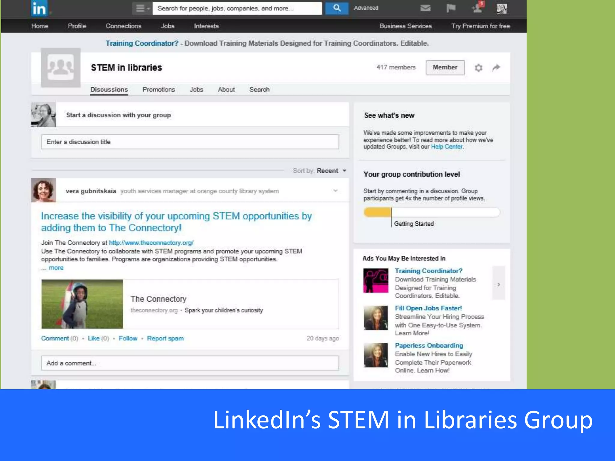 LinkedIn’s STEM in Libraries Group
 
