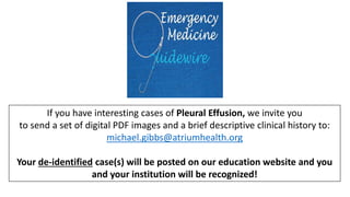 EMGuideWire's Radiology Reading Room: Pleural Effusions