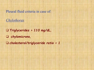  Triglycerides > 110 mg/dL,
 chylomicrons,
 cholesterol/triglyceride ratio < 1
 
