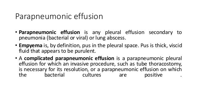 parapneumonic effusion
