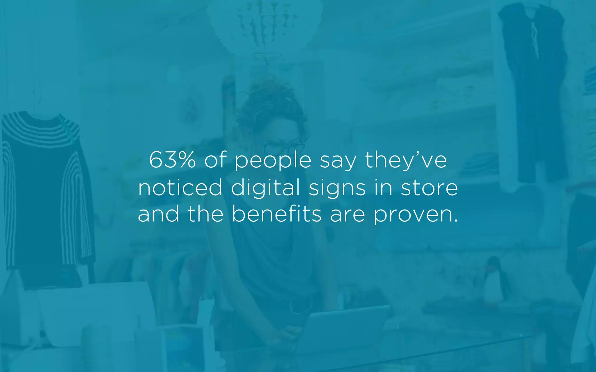 63% of people say they’ve
noticed digital signs in store
and the benefits are proven.