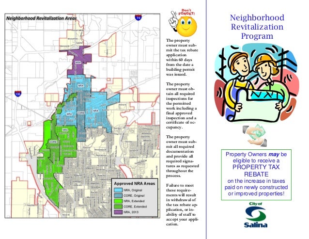 City Of Salina Brochure Tax Rebate Neighborhood Revitalization Plan