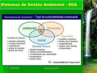 Sistemas de Gestão Ambiental - SGA
18/05/2024 75
www.nilson.pro.br
 