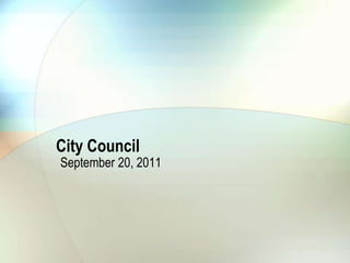 City Council September 20, 2011 